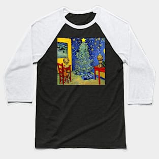 Christmas - Van Gogh Style Baseball T-Shirt